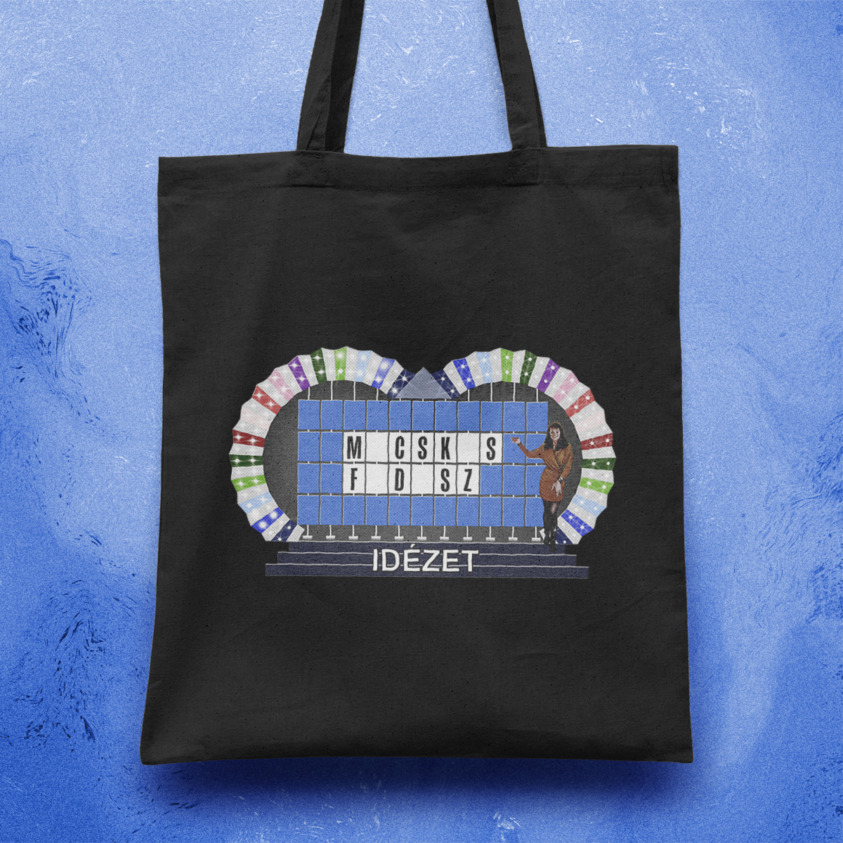 M_csk_s f_d_sz - szerencsekerék stílusú vászontáska